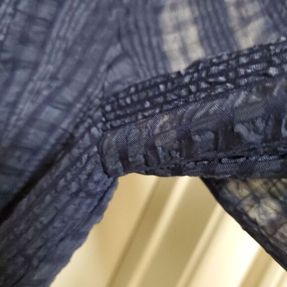 NSR fdress size small navy blue faux wrap textured evening - Picture 6 of 9